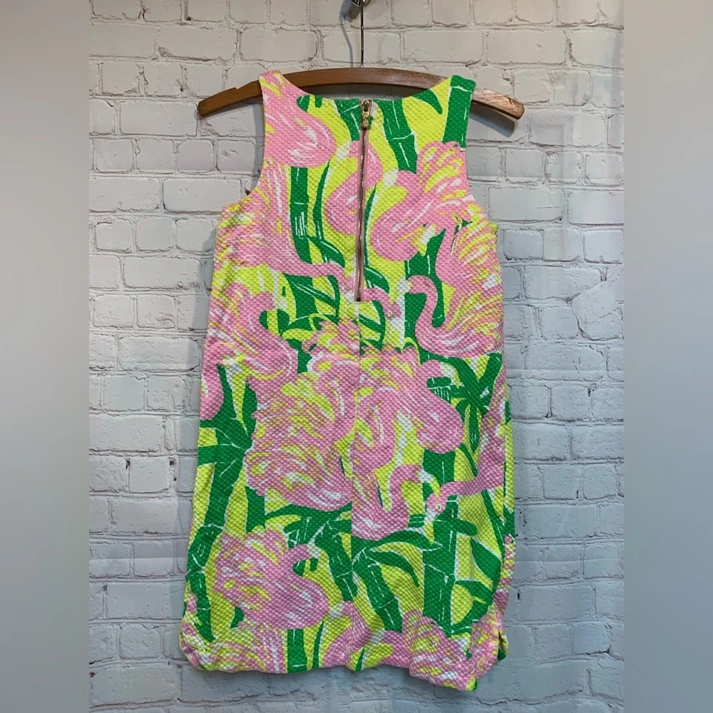 Lilly Pulitzer x Target Flamingo Pink and Green Mini Dress Size L 10 12​